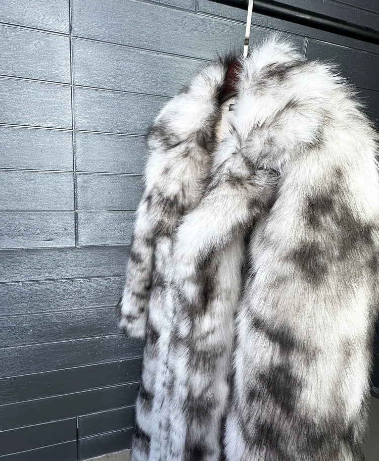 ZADORIN New 130cm Long Fluffy Faux Fox Fur Coat Woman Elegant Lapel Thick Warm Faux Fur Jacket Woman Winter Fur Coats Outerwears