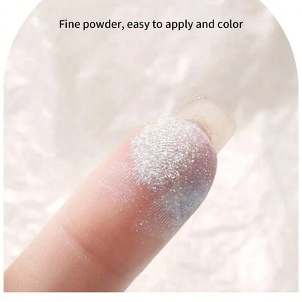 1 Box Moonlight Mirror Nail Powder Silver Fine Glitter Metallic Effect Pigment Gel Polish Chrome Holographic Nail Powder Nail Art Decorations