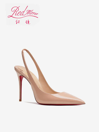 Heeled sandals Red Shiny Bottoms Naked color luxury Hollow 2025 New Elegant High Heels Sexy Slingbacks Ladies Shoes Women shoes
