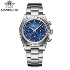 ADDIESDIVE Watch New 37mm Chronograph Men Quartz Wristwatch Domed Glass 316L Stainless Steel 100m Waterproof C3 Luminous AD2552