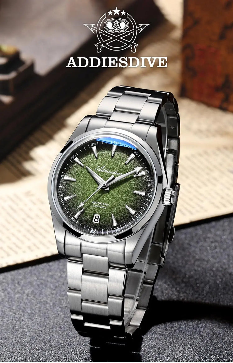ADDIESDIVE Mechanical Men's Watch Classic Luxury Watch Super Bright Bubble Glass 100M Waterproof Men's Watch Gift