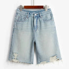 Blue Denim Shorts For Women High-Waisted Loose-Fit Slimming Casual Straight-Leg Mid-Length Summer New Arrival 2024 PlatiNum