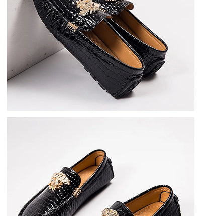 Stazione europea Slip-On Lazy Beanie Shoes Modello coccodrillo da uomo Scarpe da uomo 36 Taglia piccola 48 Nuove scarpe casual in pelle da uomo di grandi dimensioni