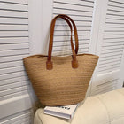 Borsa a tracolla da donna di grande capacità Borsa estiva in paglia intrecciata Borsa da spiaggia di design di lusso femminile di moda Borsa shopper Bali