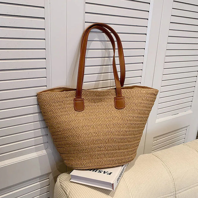 Women's Large Capacity Crossbody Bag Summer Woven Straw Bag Fashion Female Luxury Designer Beach Bag Bali Shopper Bag