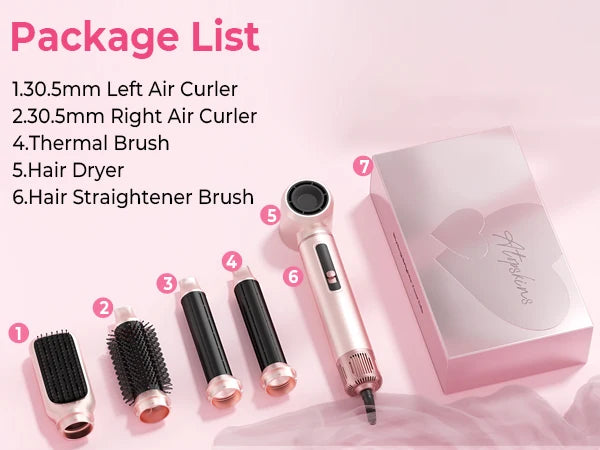 Ukliss 5 in 1 Hair Dryer Hot Comb Set Professional Curling Iron Hair Straightener Styling Tool For Professional Hair Dryer Household