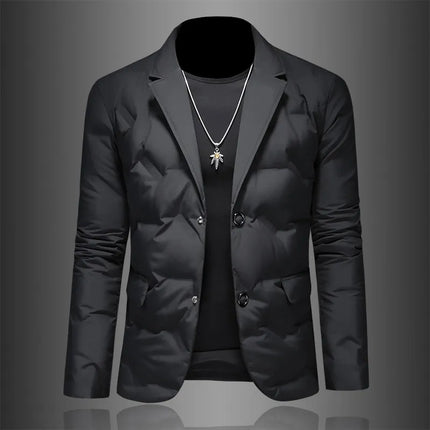 Minglu Autumn Winter White Duck Down Men's Down Blazers Luxury Solid Color Single Breasted Casual Male Jackets Down Man Coats