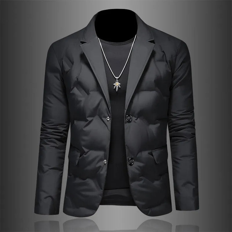 Minglu Autumn Winter White Duck Down Men's Down Blazers Luxury Solid Color Single Breasted Casual Male Jackets Down Man Coats