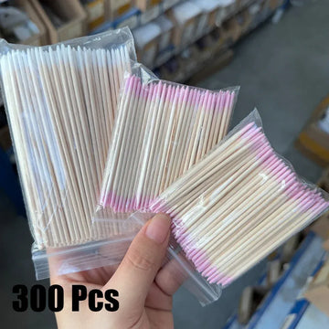 400pcs Pink Double Head Nail Art Cuticle Pusher Remover 7CM Orange Wood Sticks Cotton Swab Clean Tool for Nail Rhinestone Makeup 2028