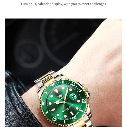 OLEVS 5885 Orologio da uomo Orologio al quarzo impermeabile di marca originale Cinturino in acciaio inossidabile Data automatica Orologi da regalo da uomo per uomo platinumshop