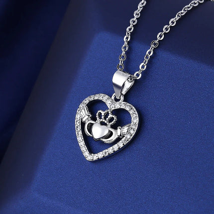 925 Sterling Silver Necklace For Women Round Pendent Sparkling Pave CZ Necklace Fashion Anniversary Birthday Jewelry Gifts N325 PlatiNum