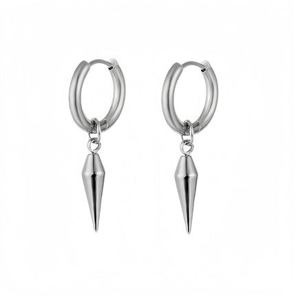 Long Hanging Crosses Leaves Pendants Hoops Woman Earrings Man Vintage Stainless steel Hip Hop Ear Piercing Jewelry Accessories PlatiNum
