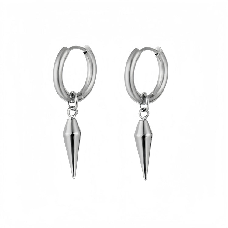 Long Hanging Crosses Leaves Pendants Hoops Woman Earrings Man Vintage Stainless steel Hip Hop Ear Piercing Jewelry Accessories PlatiNum