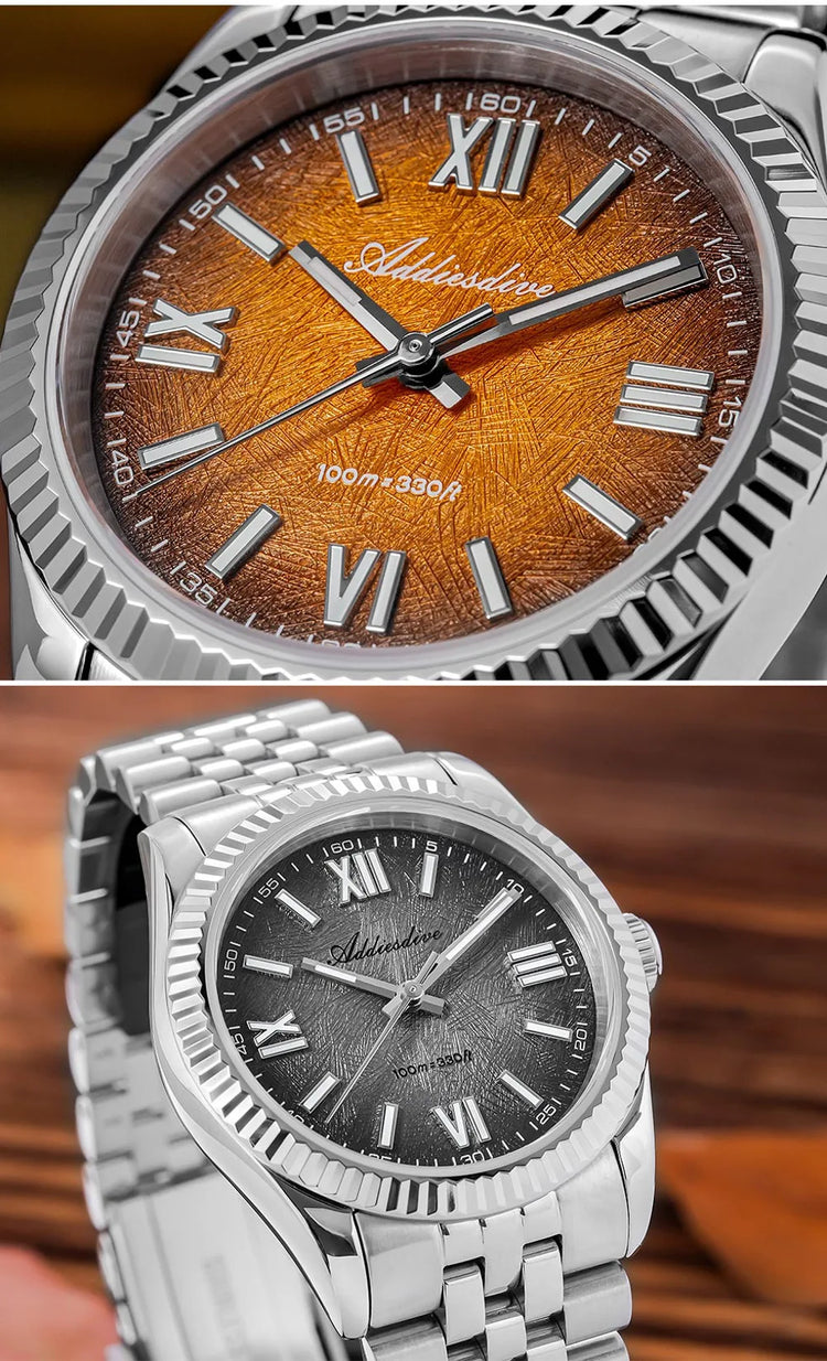 ADDIESDIVE 36mm AD2512 Watch For Men BGW9 Luminous Jubilee Strap 100m Waterproof Sapphire Glass VH31 Movement Quartz Watch Reloj