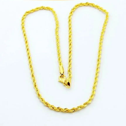 Hot y2k 18K Gold Necklace 3MM Twisted Rope Twist Electroplating Chain for Men Women Wedding Jewelry Gifts PlatiNum