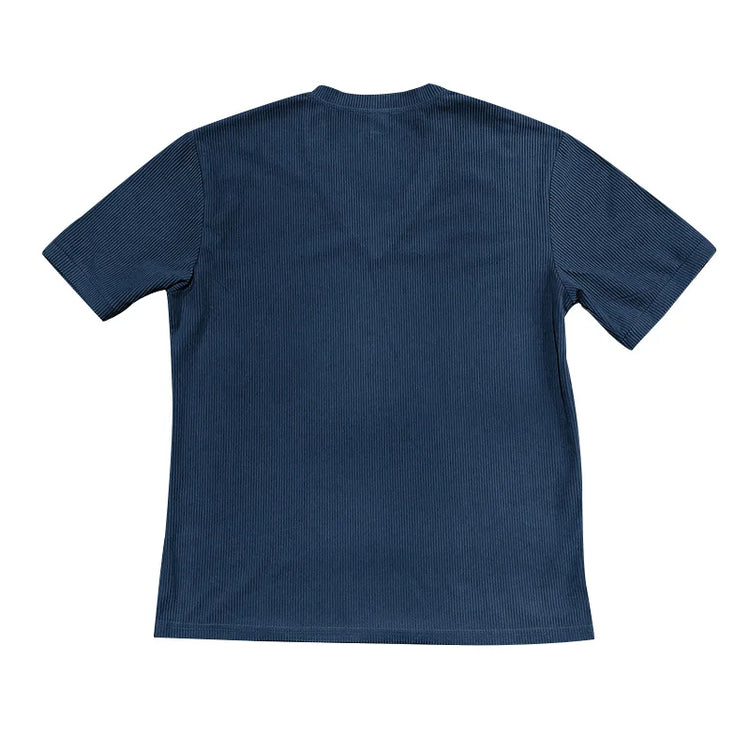 T-shirt casual slim tinta unita con scollo a V da uomo estiva europea e americana in velluto a coste da uomo Amazon
