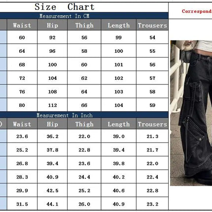 2024 stile punk Y2K streetwear lavato nero baggy cargo jeans pantaloni per le donne abiti firmati pantaloni da donna a gamba larga Ropa Mujer