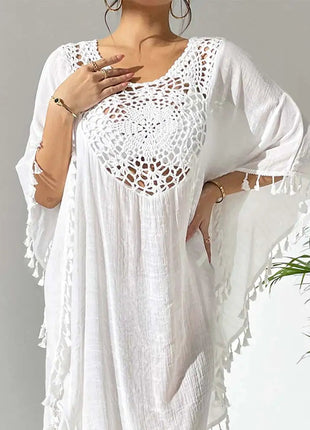Abito Copricostume Estivo da Donna con Scollo Quadrato, Protezione Solare, Vestibilità Ampia, Traforato, per Spiaggia e Vacanze platinumshop