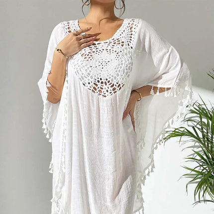 Abito Copricostume Estivo da Donna con Scollo Quadrato, Protezione Solare, Vestibilità Ampia, Traforato, per Spiaggia e Vacanze platinumshop