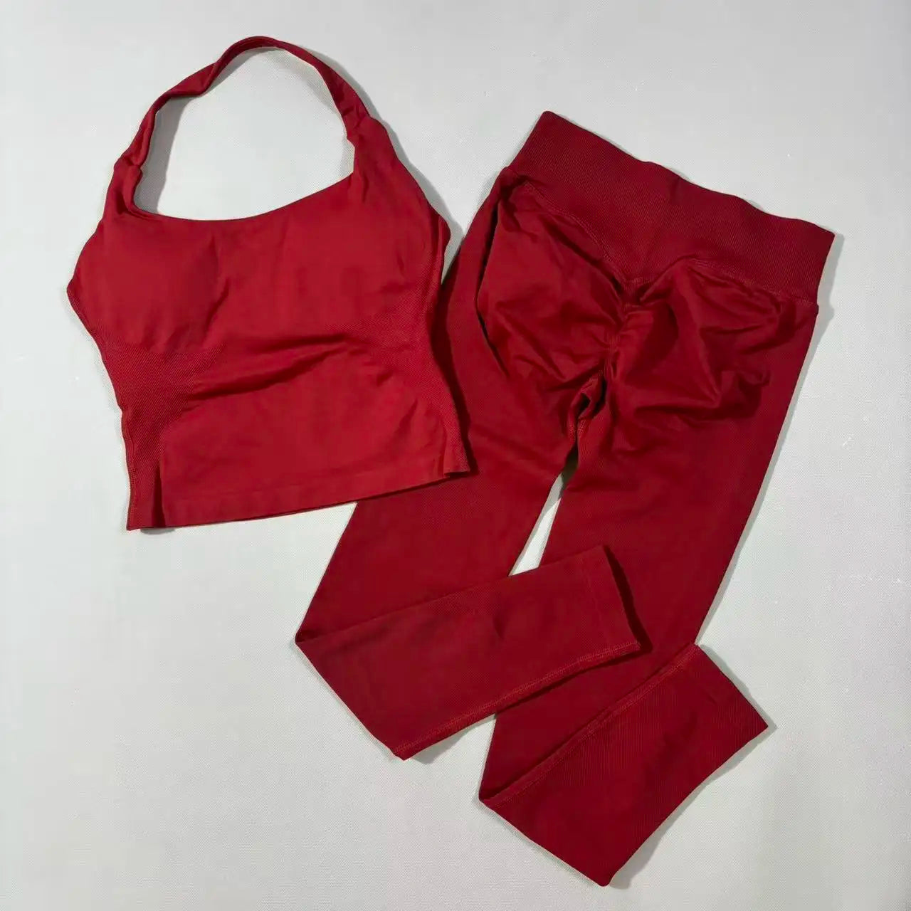 Yoga Gym Set 2 Piece Women Strappy Yoga Bra Top Workout Scrunch Shorts Sports Suit Fitness Clothes Seamless Yoga