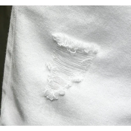 2024 nuovi uomini di estate moda casual pantaloncini di jeans dritti semplice strappato streetwear pantaloncini di jeans slim fit maschio nero bianco