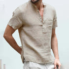 T-shirt a maniche corte da uomo nuova estate in cotone e lino T-shirt da uomo casual a led Camicia da uomo traspirante S-3XL