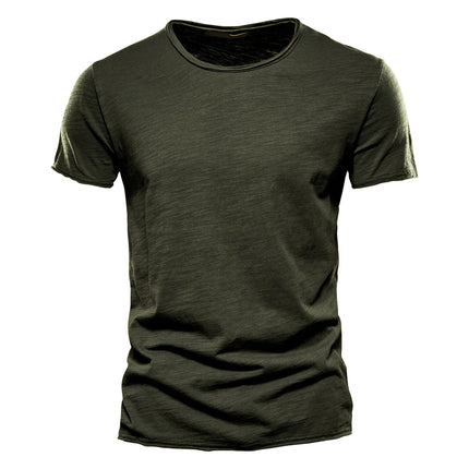 100% Cotton Men's T-shirt Casual Soft Fitness Summer Thin T-shirts Men's Home Clothes O-Neck Short Sleeve Solid T Shirt for Men