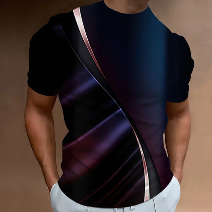 Men's Printed 3D Line T-shirts Fashion Men's T-shirt Street Designer Oversized Short Sleeve T-shirt Daily Casual Sportswear