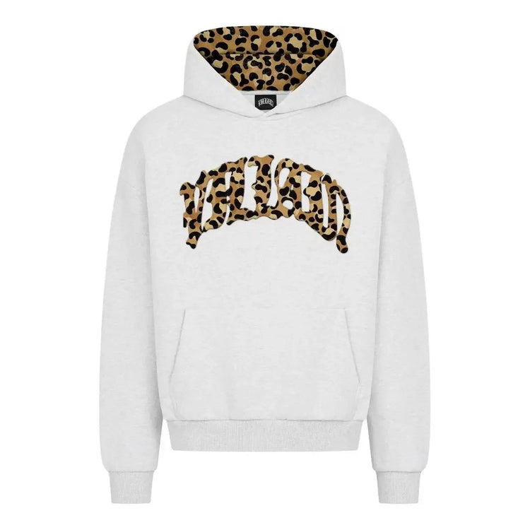 High street fashion leopard print letter embroidered men sportswear suit Y2K American casual retro hoodie trend loose clothing PlatiNum