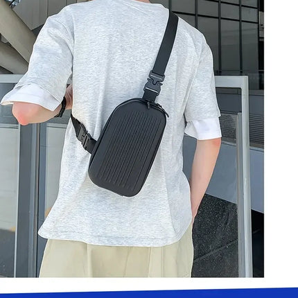 Borsa a tracolla rigida nera, leggera e portatile, per adulti, ideale per il trasporto quotidiano, lo shopping, le brevi camminate all'aperto e l'uso quotidiano.