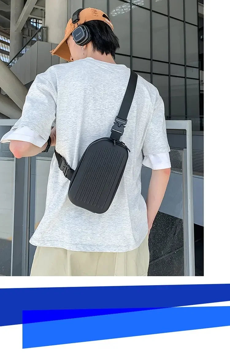 Borsa a tracolla rigida nera, leggera e portatile, per adulti, ideale per il trasporto quotidiano, lo shopping, le brevi camminate all'aperto e l'uso quotidiano.