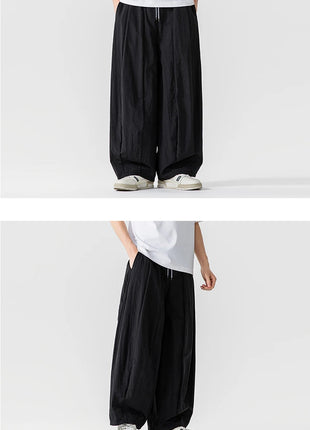 Pantaloni Uomo Nuova Estate Pantaloni larghi leggeri e sottili in vita elastica Sport all'aria aperta maschili Pantaloni larghi casual oversize da uomo Streetwear