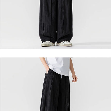 Pantaloni Uomo Nuova Estate Pantaloni larghi leggeri e sottili in vita elastica Sport all'aria aperta maschili Pantaloni larghi casual oversize da uomo Streetwear
