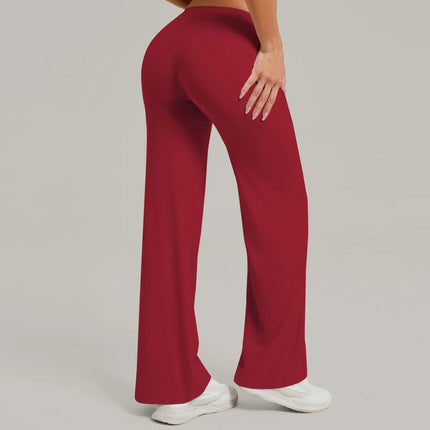 Women's Pilates Yoga Pants Sports Fitness Flared Peach Hip-lifting Leggings Outdoor Workout Training Running Casual Trousers PlatiNum