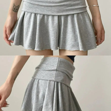 Minigonne Arricciate alla Moda con Vita Alta, Gonne Sportive Slim da Yoga per Donne, Abbigliamento Femminile Estivo Y2K Casual Anti-Esposizione