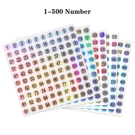 1 500 Number Stickers Self Adhesive Labels for Nail Art Storage Organizing DIY Craft Marking Manicure Tool Kit 2027