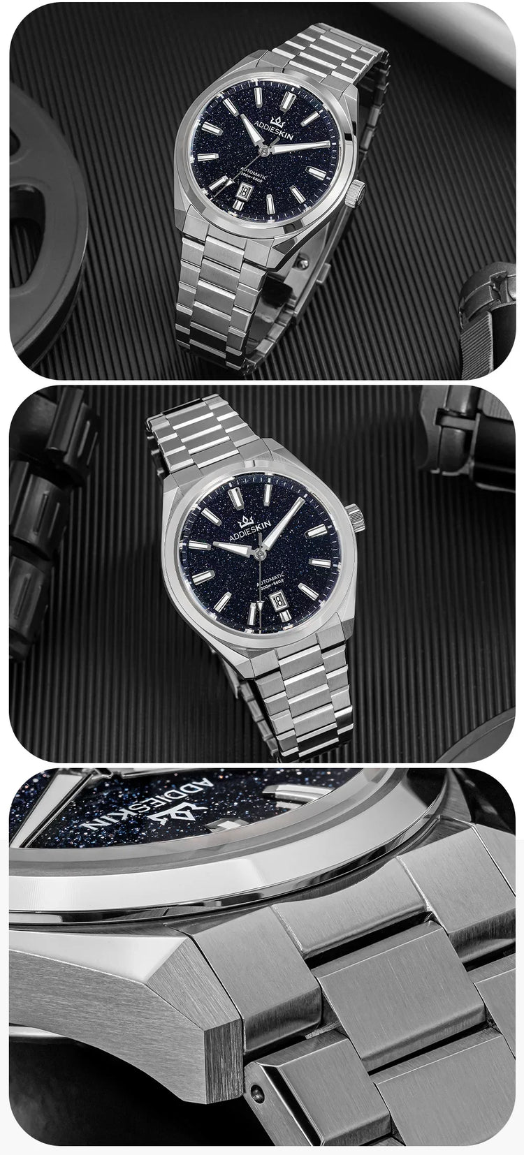 AddiesKIN Men Watch BGW9 Luminous Red Goldstone Dial Sapphire Glass 20Bar Waterproof Japan 9015 K010 Automatic Mechanical Watch