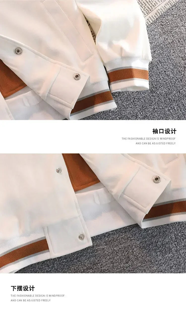 Men's Autumn New Trendy Brand All-match Student Hooded Jacket Plus Size Coats Women High Quality Varsity Baseball Uniform Jacket