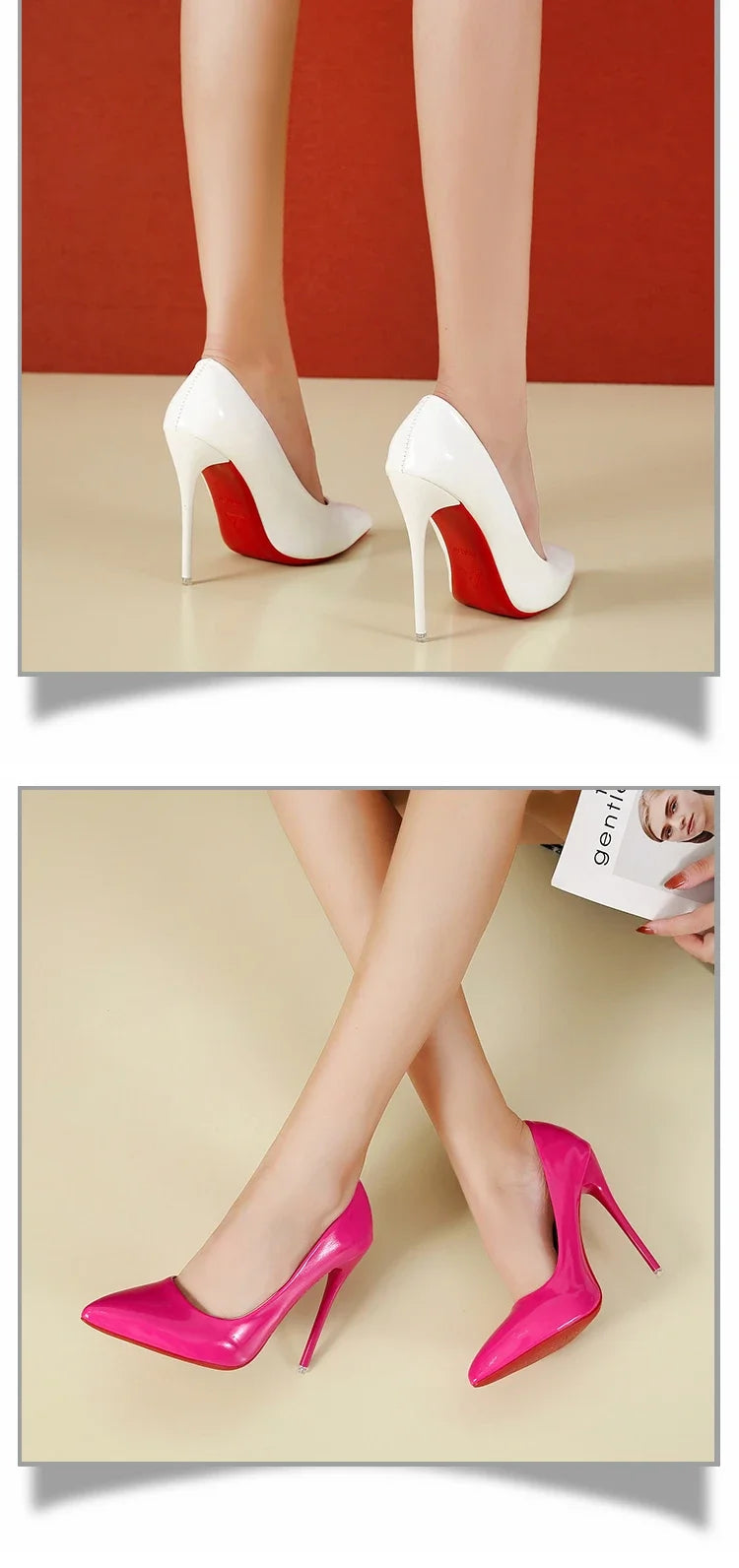2024 Scarpe da donna Tacchi alti rossi Décolleté sexy con punta a punta 12 cm Scarpe da abito da spo