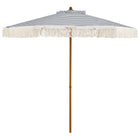 Ombrellone da Patio da 7 Piedi con Frange, Ombrellone da Spiaggia Protettivo dal Sole con Nappe Boho - Blu