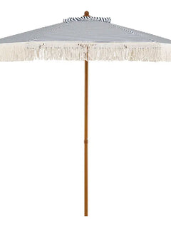 Ombrellone da Patio da 7 Piedi con Frange, Ombrellone da Spiaggia Protettivo dal Sole con Nappe Boho - Blu