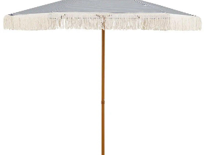 Ombrellone da Patio da 7 Piedi con Frange, Ombrellone da Spiaggia Protettivo dal Sole con Nappe Boho - Blu
