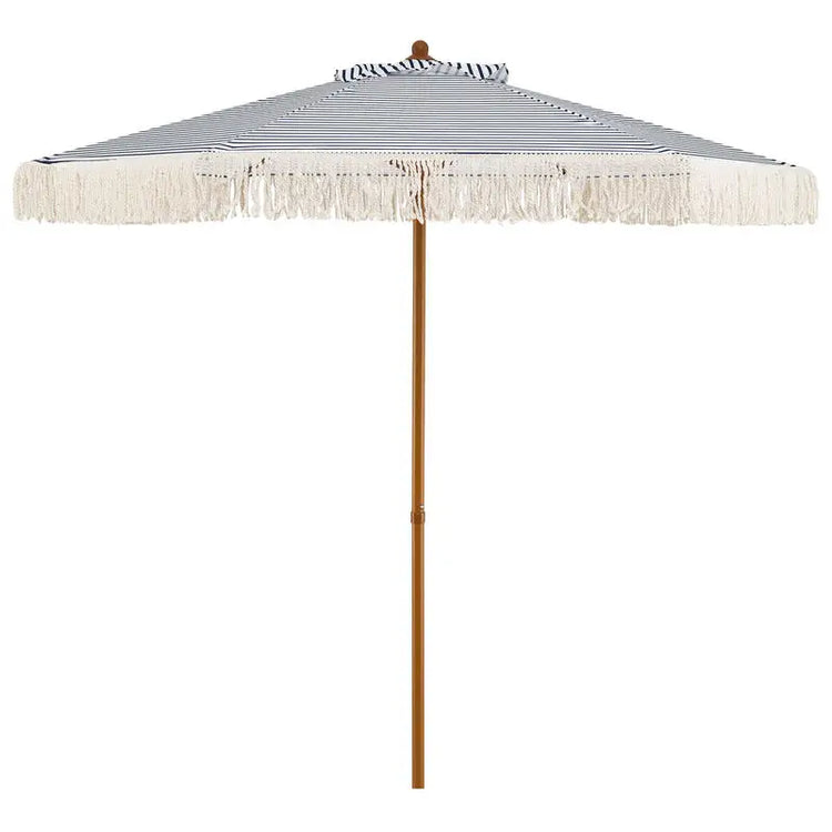 Ombrellone da Patio da 7 Piedi con Frange, Ombrellone da Spiaggia Protettivo dal Sole con Nappe Boho - Blu