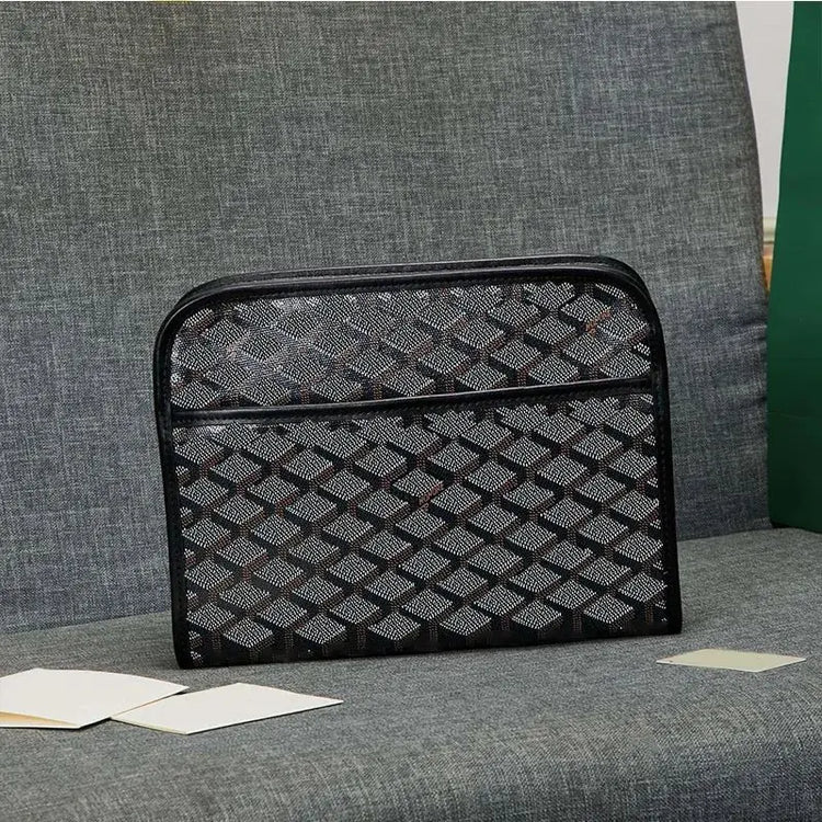 Borsa a tracolla unisex in vera pelle, borsa multifunzione da portare sotto il braccio, borsa portadocumenti portatile per viaggi d'affari