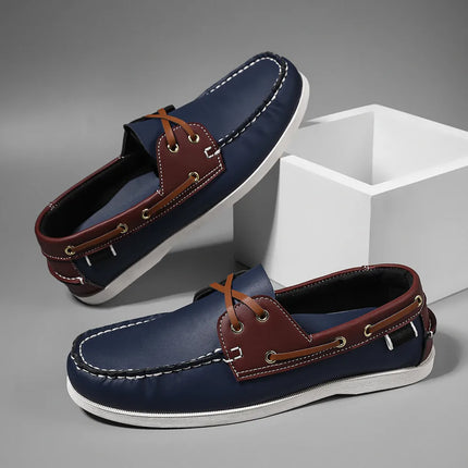 Scarpe mocassini da uomo alla moda con punta a grembiule, comode antiscivolo per passeggiate all'aperto, viaggi, primavera ed estate