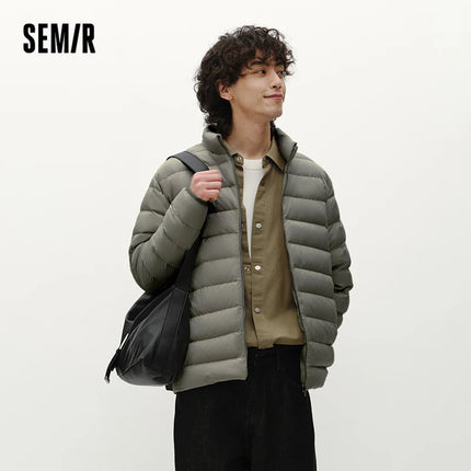 Semir Men Down Jacket Lightweight Build 90 Percent Down Fill Stand Collar 2026 Winter Warm Insulation Cold Weather