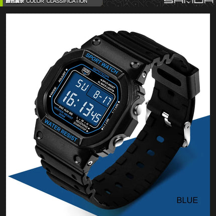 SANDA G Style LED Orologio digitale Unisex Antiurto Impermeabile Orologi sportivi Ragazzo Ragazza Cronometro Orologio elettronico a LED militare platinumshop