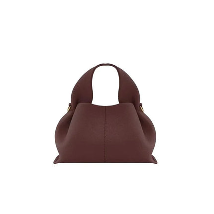 Borsa a Tracolla Cloud Dumpling da Donna, Borsa a Spalla Minimalista di Lusso in Vera Pelle Composita di Vacchetta, Piccola Dimensione