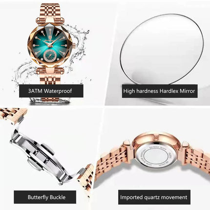 POEDAGAR Orologi al quarzo da donna eleganti di lusso Orologio impermeabile in acciaio inossidabile per donna Orologio da polso da donna alla moda casual reloj platinumshop