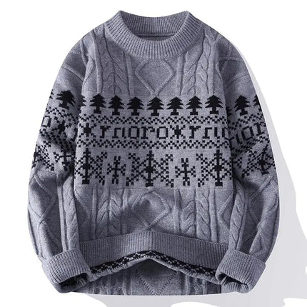 Legible Autumn and Winter Casual Sweaters Men Round Neck Collar Knitted Pullovers Male Loose Sweater Man
